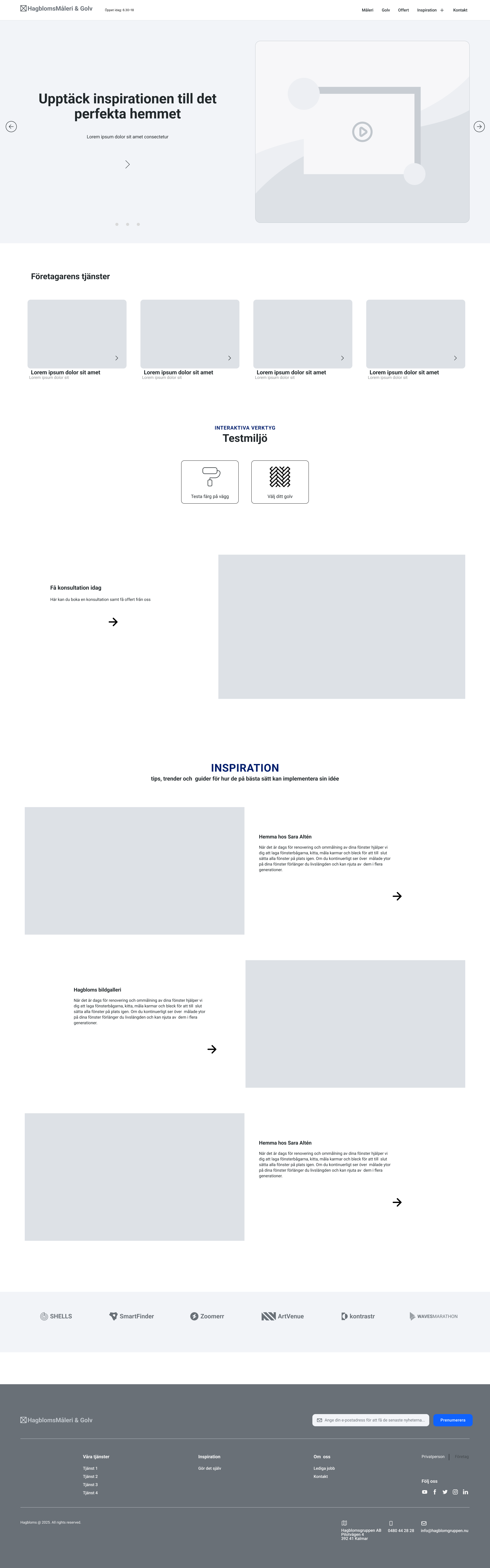 Hagblomsgruppen Private Person Full Page Wireframe